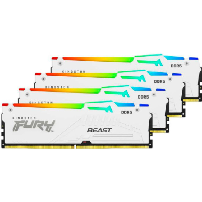 Kingston FURY 128 GB (4x32GB) DDR5 5600 MHz Beast White RGB (KF556C40BWAK4-128)