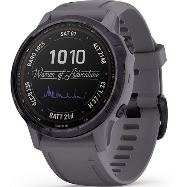 Garmin Fenix 6S Pro Solar Edition Amethyst Steel with Shale Gray Band (010-02409-15)