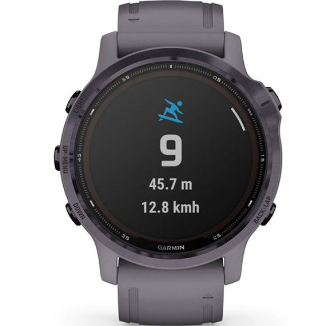 Garmin Fenix 6S Pro Solar Edition Amethyst Steel with Shale Gray Band (010-02409-15)