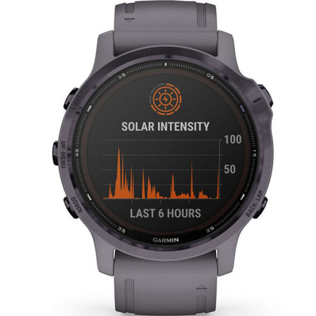 Garmin Fenix 6S Pro Solar Edition Amethyst Steel with Shale Gray Band (010-02409-15)