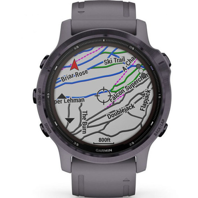 Garmin Fenix 6S Pro Solar Edition Amethyst Steel with Shale Gray Band (010-02409-15)