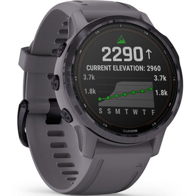 Garmin Fenix 6S Pro Solar Edition Amethyst Steel with Shale Gray Band (010-02409-15)