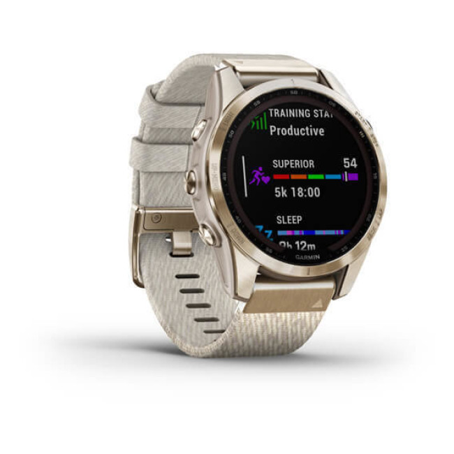 Garmin Fenix 7S Sapphire Solar Cream G. Titanium w. Cream H. Nylon Band (010-02539-39)