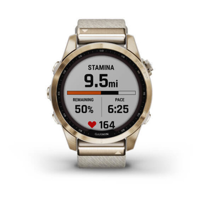 Garmin Fenix 7S Sapphire Solar Cream G. Titanium w. Cream H. Nylon Band (010-02539-39)