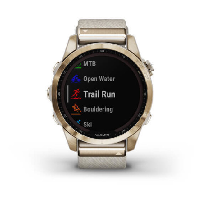 Garmin Fenix 7S Sapphire Solar Cream G. Titanium w. Cream H. Nylon Band (010-02539-39)