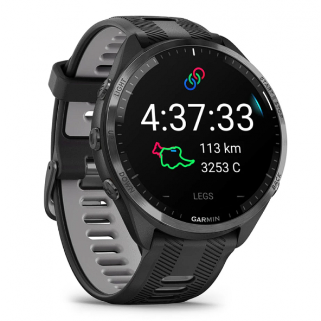 Смарт-часы Garmin Forerunner 965 Carbon Gray Titanium Bezel w. Blk Case and Blk/Powder Gray S. Band (010-02809-00/10/8)