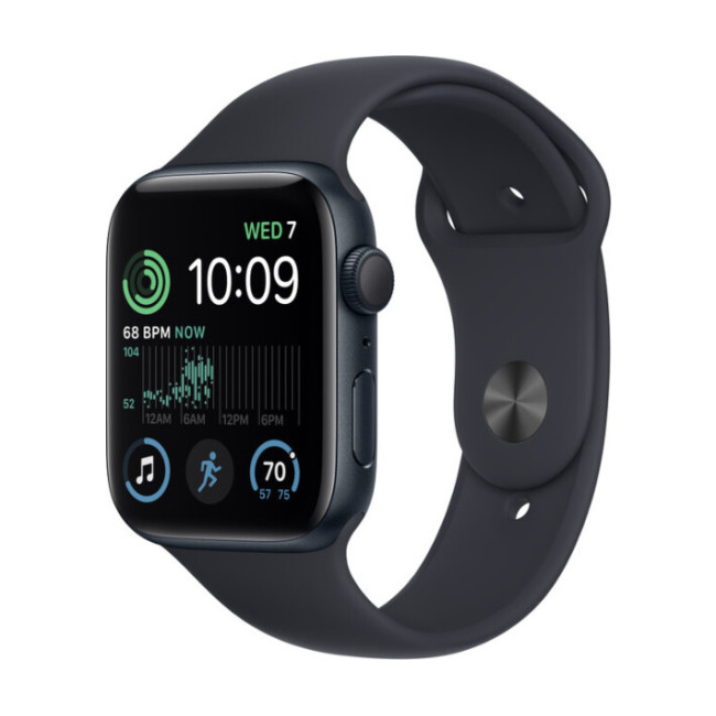 Apple Watch SE 2 GPS 44mm Midnight Aluminum Case with Midnight Sport Band (MNK03)