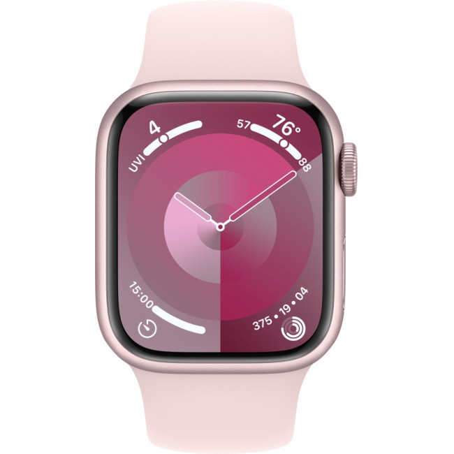 Apple Watch Series 9 GPS 41mm Pink Aluminum Case w. Light Pink Sport Band - M/L (MR943)