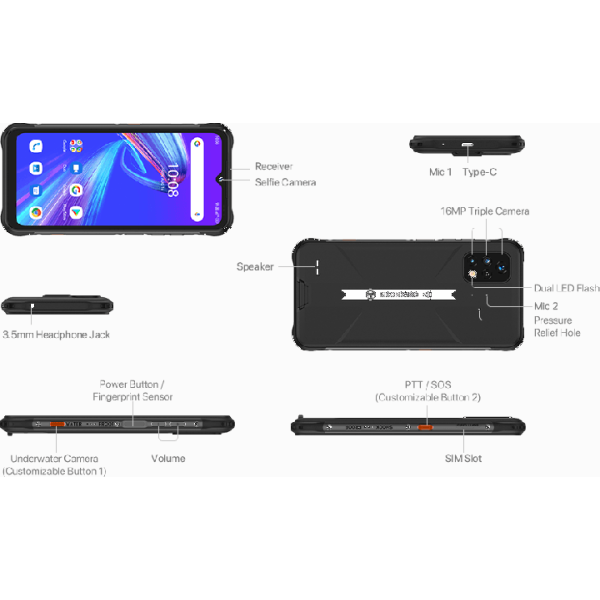 Смартфон UMIDIGI Bison X10 4/64GB Black