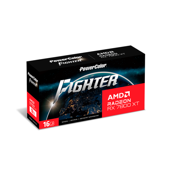 PowerColor Radeon RX 7800 XT 16Gb FIGHTER (RX 7800 XT 16G-F/OC) - мощная видеокарта в интернет-магазине