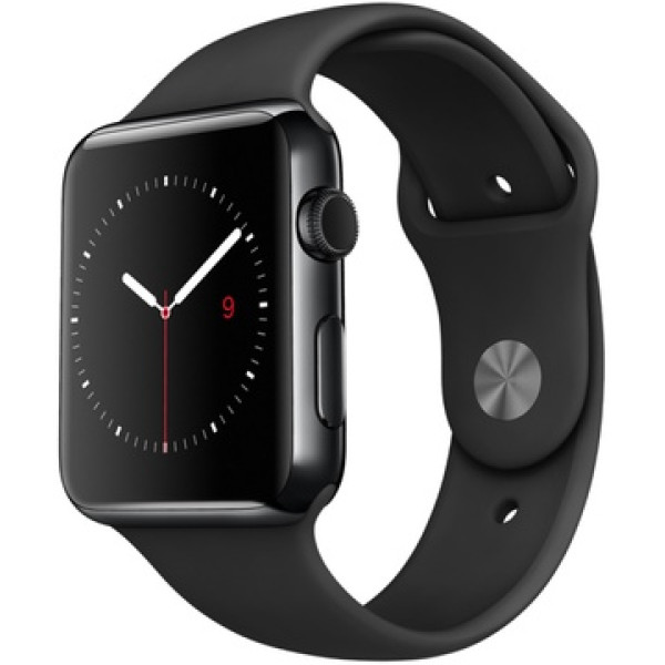 Умные часы Apple Watch 38mm Series 2 Space Black Stainless Steel Case with Black Sport Band (MP492)