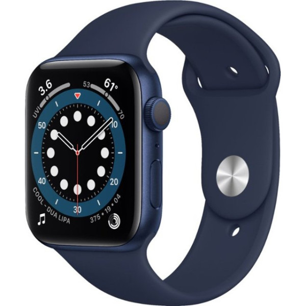 Apple Watch Series 6 GPS 44mm Blue Aluminum Case w. Deep Navy Sport B. (M00J3)