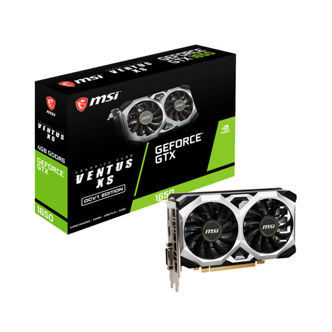 MSI GeForce GTX1650 4096Mb D6 VENTUS XS OC (GTX 1650 D6 VENTUS XS OCV1) (912-V809-3831)