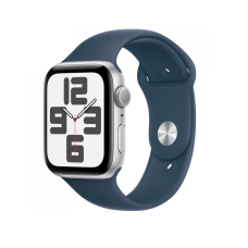 Apple Watch SE 2 GPS + Cellular 44mm Silver Aluminum Case w. Storm Blue Sport Band - S/M (MRHE3)