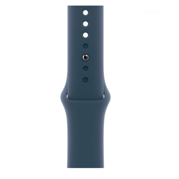 Apple Watch SE 2 GPS + Cellular 44 mm, серебристый корпус из алюминия, синий ремешок Storm Blue Sport Band - S/M (MRHE3)
