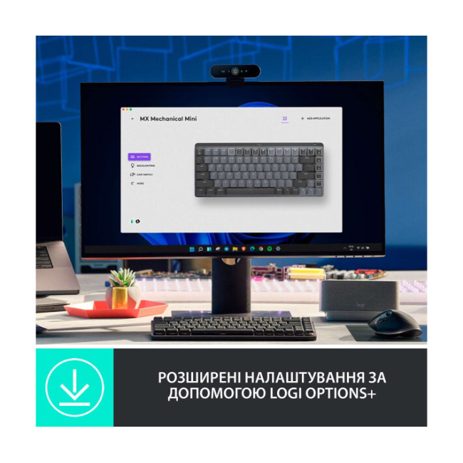 Клавиатура Logitech MX Mechanical Mini Clicky Wireless Illuminated Graphite (920-010782)