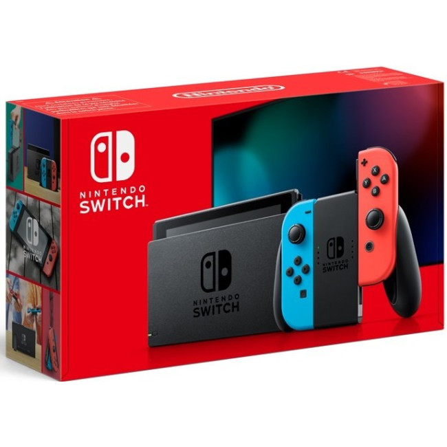 Портативная игровая приставка Nintendo Switch with Neon Blue and Neon Red Joy-Con