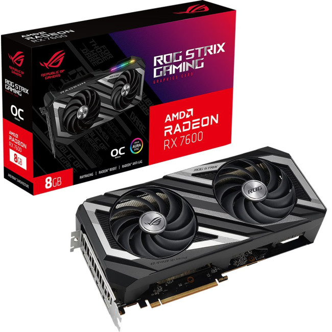 Видеокарта Asus Radeon RX 7600 ROG Strix OC (ROG-STRIX-RX7600-O8G-GAMING)