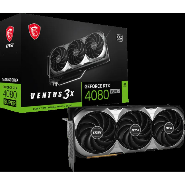 Видеокарта MSI GeForce RTX4080 SUPER 16GB VENTUS 3X OC (RTX 4080 SUPER 16G VENTUS 3X OC)