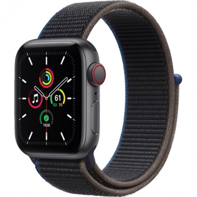 Apple Watch SE GPS 40mm Space Gray Aluminum Case with Charcoal Sport Loop (MYE02)