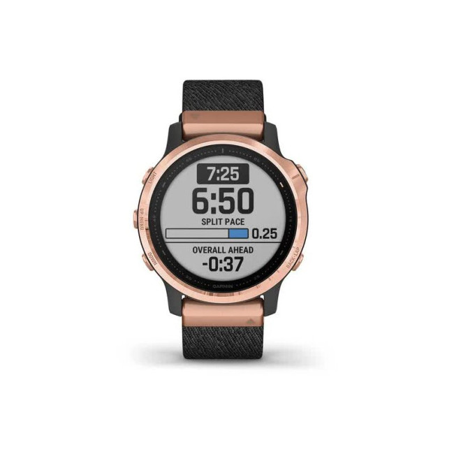 Garmin Fenix 6S Pro Sapphire Rose Gold with Heathered Black Nylon Band (010-02159-37)