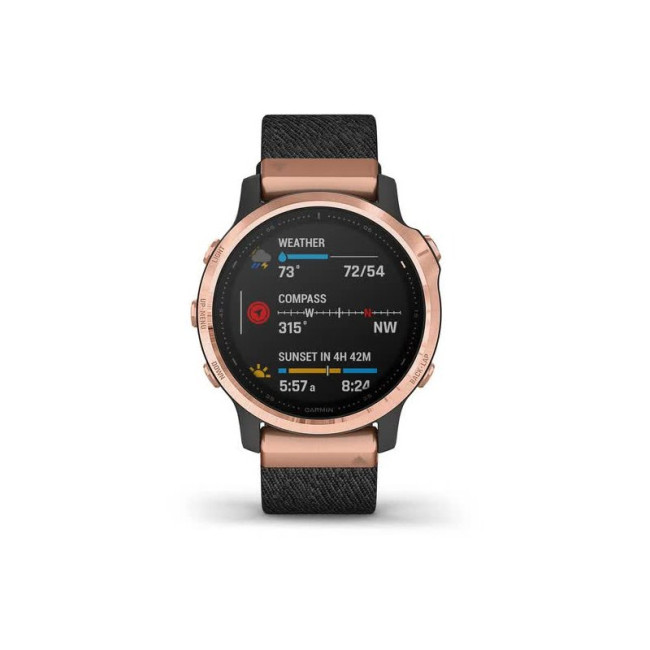 Garmin Fenix 6S Pro Sapphire Rose Gold with Heathered Black Nylon Band (010-02159-37)