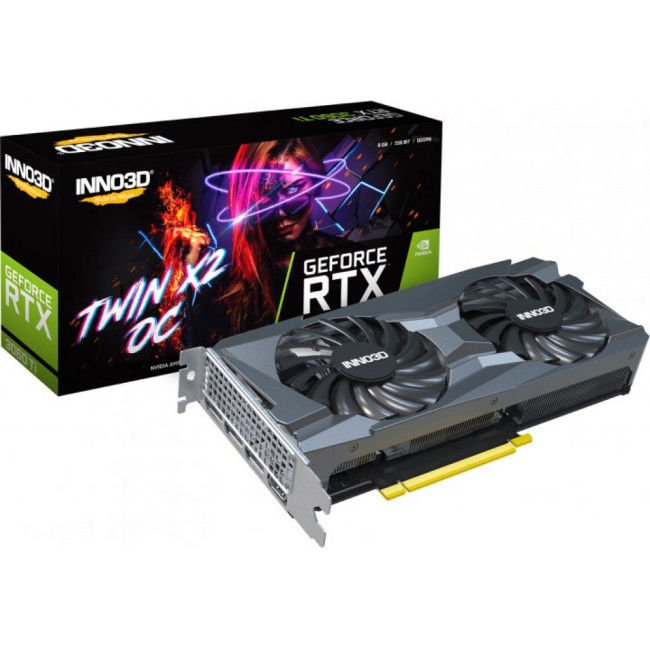 Видеокарта Inno3D GeForce RTX 3060Ti Twin X2 OC 8GB GDDR6 (N306T2-08D6X-119032DH)