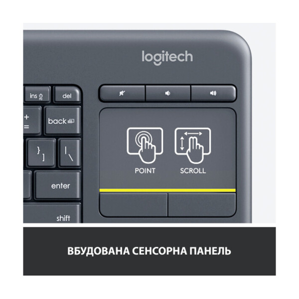 Logitech K400 Plus Black UA (920-007145)