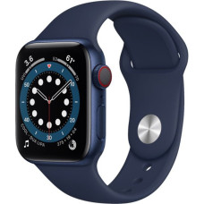Apple Watch Series 6 GPS + Cellular 40mm Blue Aluminum Case w. Deep Navy Sport B. (M02R3)