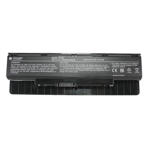 Аккумулятор PowerPlant для ноутбуков ASUS N46 (A32-N56) 11.1V 5200mAh