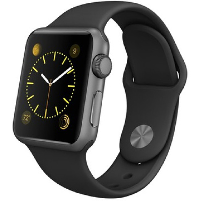 Умные часы Apple Watch Sport 38mm Space Gray Aluminum Case with Black Sport Band (MJ2X2)