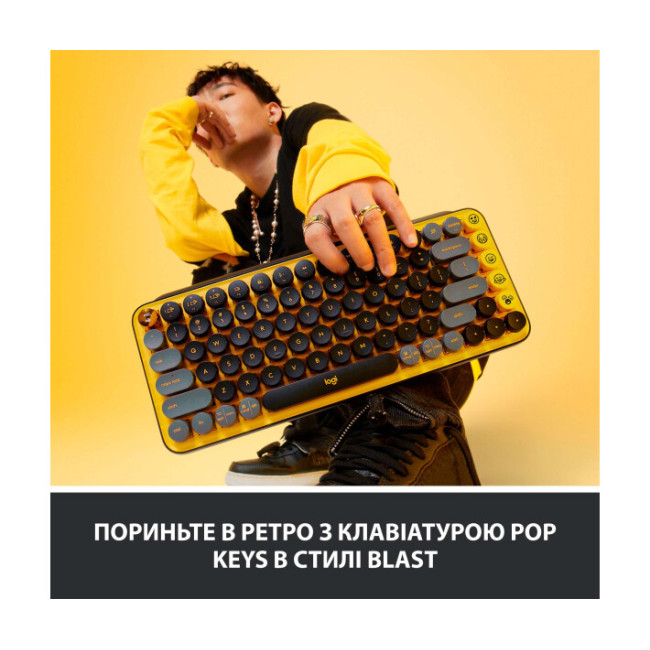 Клавіатура Logitech POP Keys Wireless Mechanical Keyboard Blast Yellow (920-010716)