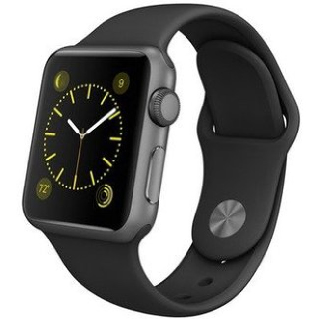 Apple Watch 38mm Series 3 GPS + Cell. Space Black Stain. Steel Case w. Black Sport B. (MQJW2)