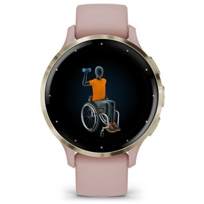 Garmin Venu 3S Soft Gold S. Steel Bezel w. Dust Rose Case and S. Band (010-02785-03)