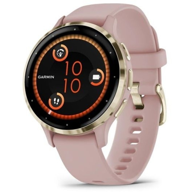 Garmin Venu 3S Soft Gold S. Steel Bezel w. Dust Rose Case and S. Band (010-02785-03)