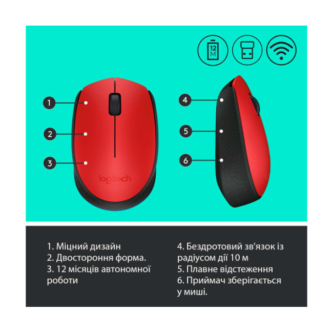 Logitech M171 Red (910-004641)