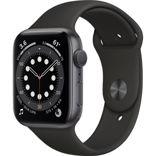 Apple Watch Series 6 GPS 44mm Space Gray Aluminum Case w. Black Sport B. (M00H3)