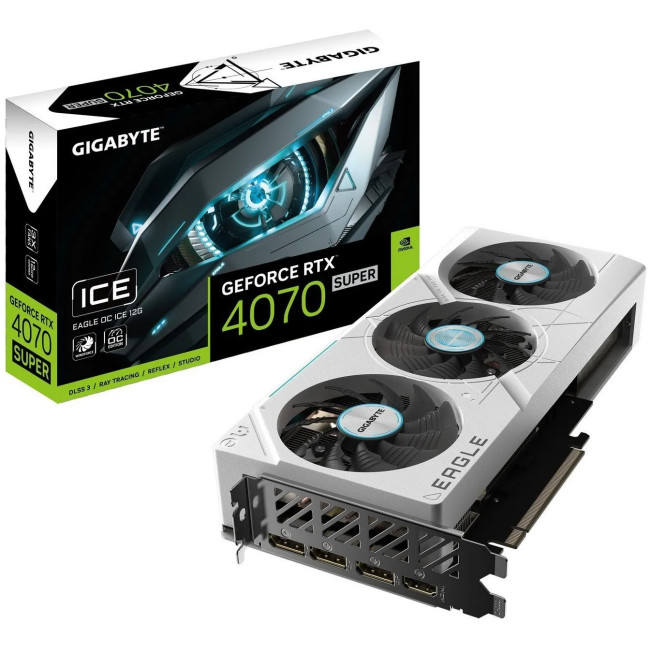 Видеокарта Gigabyte GeForce RTX4070 SUPER 12Gb EAGLE OC ICE (GV-N407SEAGLEOC ICE-12GD)