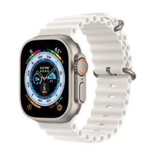 Apple Watch Ultra GPS + Cellular 49mm Titanium Case with White Ocean Band (MNH83/MNHF3)