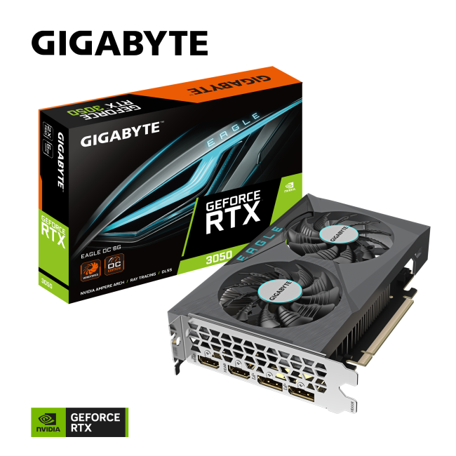 Gigabyte GeForce RTX3050 6Gb EAGLE OC (GV-N3050EAGLE OC-6GD)