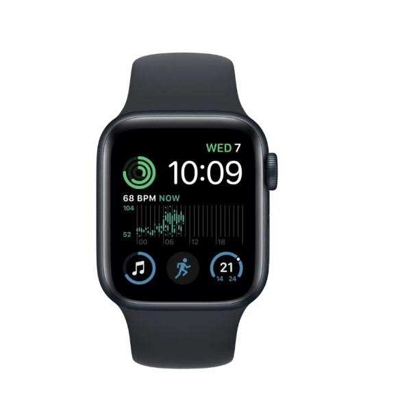 Apple Watch SE 2 GPS + Cellular 40mm Midnight Aluminum Case with Midnight Sport Band (MNPL3)