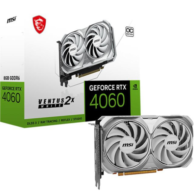 MSI GeForce RTX4060 8Gb VENTUS 2X WHITE OC (RTX 4060 VENTUS 2X WHITE 8G OC)