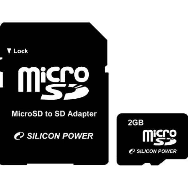 Silicon Power 2 GB microSD + SD Adapter