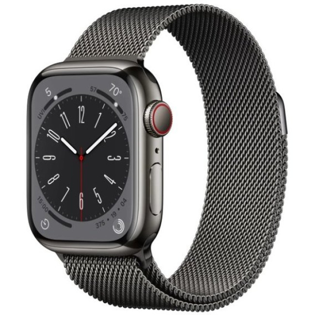 Apple Watch Series 8 GPS + Cellular 41mm Graphite S. Steel Case w. Milanese Loop Graphite (MNJL3/MNJM3)