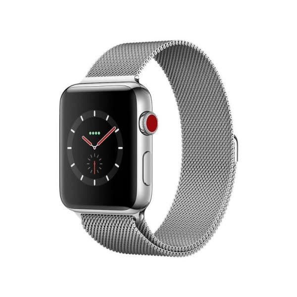 Смарт-часы Apple Watch 38mm Series 3 GPS + Cellular Stainless Steel Case with Milanese Loop (MR1N2)