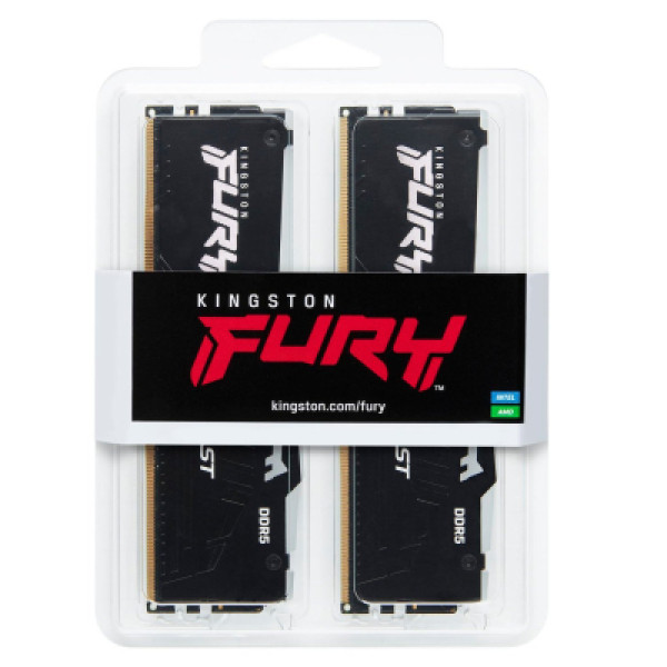 Модуль пам'яті Kingston Fury (ex.HyperX) DDR5 16GB (2x8GB) 5600 MHz Beast RGB (KF556C40BBAK2-16)