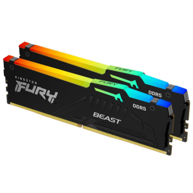 Модуль памяти Kingston Fury (ex.HyperX) DDR5 16GB (2x8GB) 5600 MHz Beast RGB (KF556C40BBAK2-16)