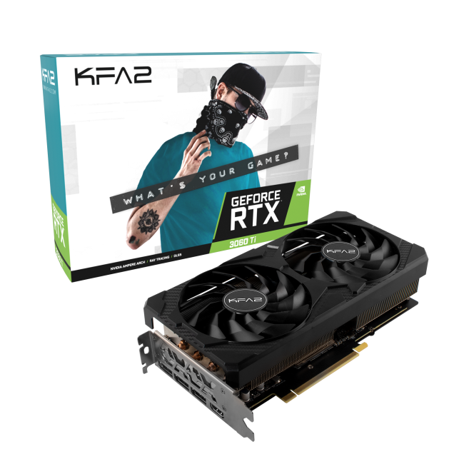 Видеокарта KFA2 GeForce RTX 3060 Ti PLUS 1-Click OC V2 8GB GDDR6X (36ISM6MD2KCK)