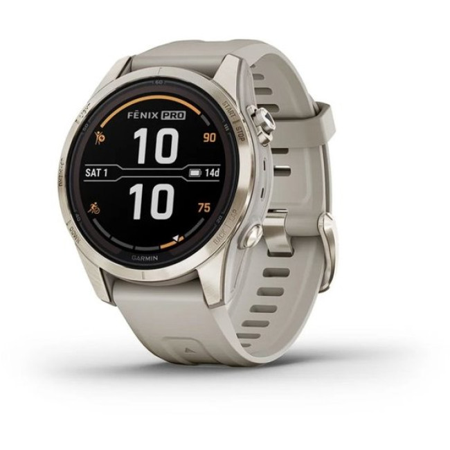 Garmin Fenix 7S Pro Sapphire Solar Soft Gold w. Light Sand Band (010-02776-14/15)