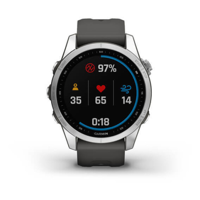 Garmin Fenix 7S Silver with Graphite Band (010-02539-00/01)